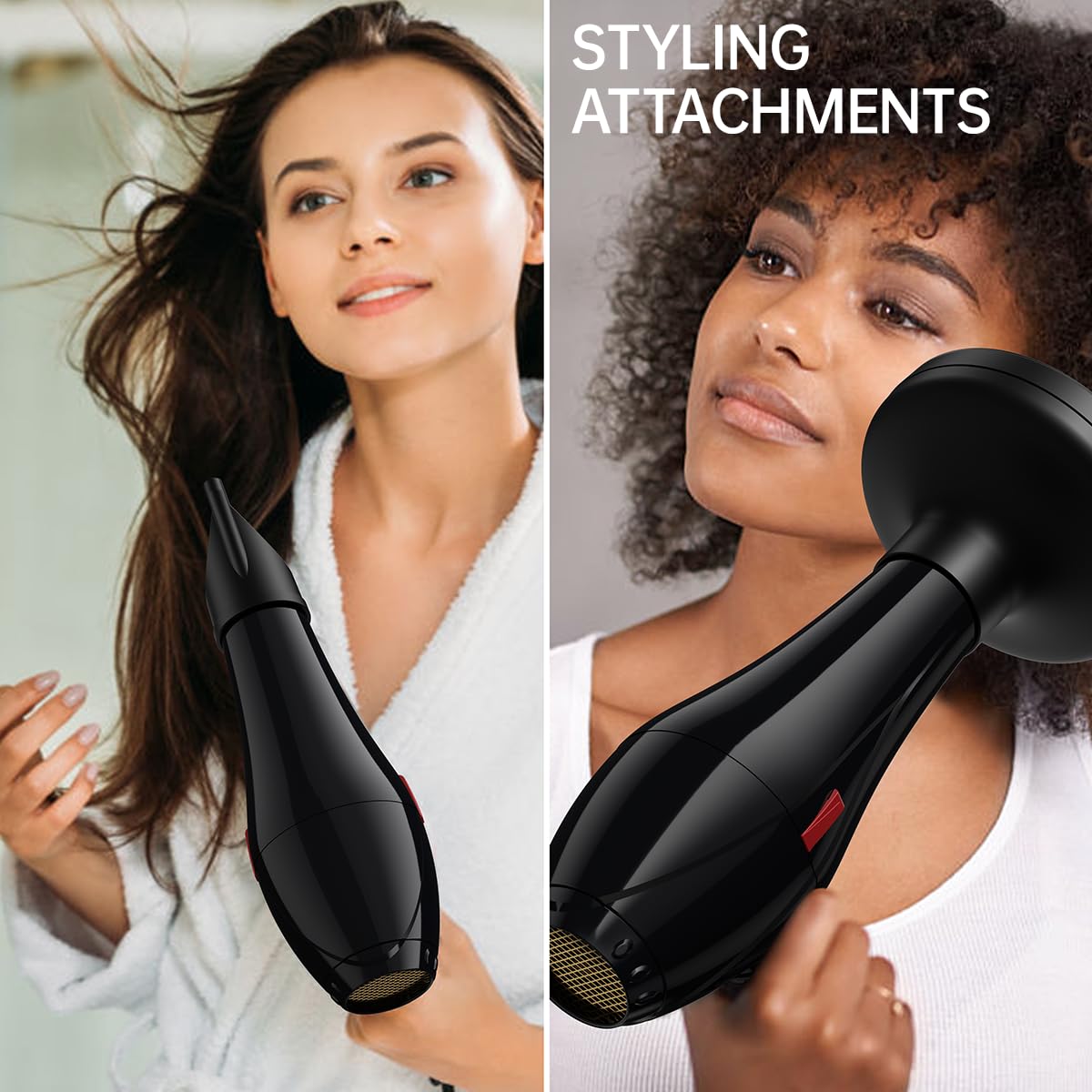 Professional Hair Dryer, Ionic Salon Performance Hair Dryer,1875 Watts Hair Dryer with Diffuser,3 Heating & 2 Speed Setting Blow Dryer With Cool Shot