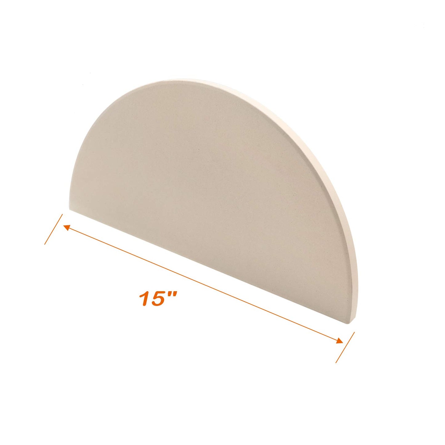 BBQ Future Half-Moon Ceramic Heat Deflector Plates for Kamado Joe Classic I, II, III，2-Pack, White