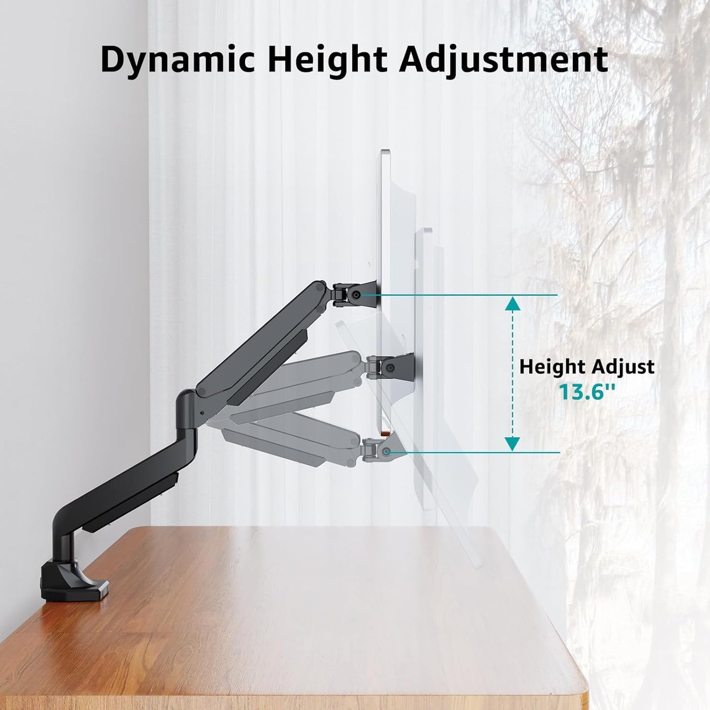 MOUNT PRO Single Monitor Mount for 22-43 inch Ultrawide Computer Screen, Premium Aluminum Heavy Duty Monitor Arm Desk Mount Holds 6.6lbs to 33lbs, Spring Full Motion Monitor Stand, VESA Mount