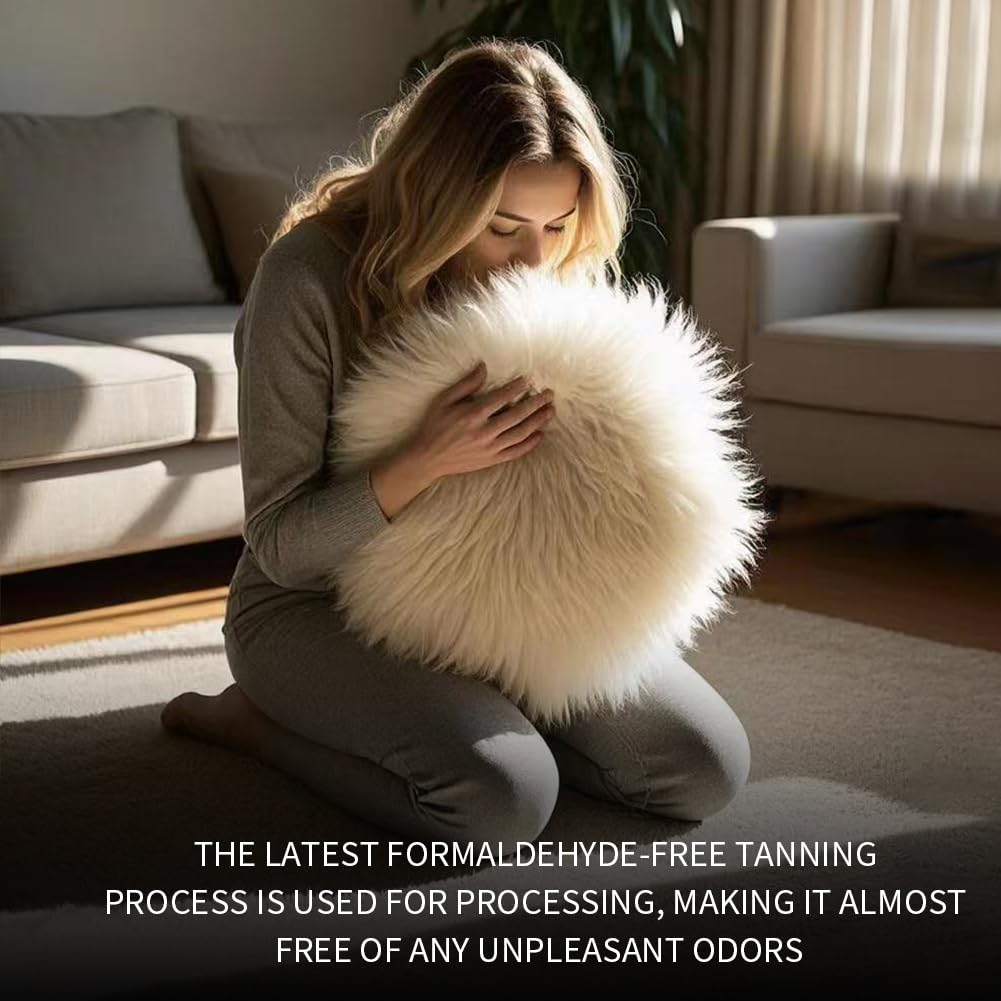 WL&ALLEN Genuine Sheepskin 100% New Zealand Sheepskin Wool Area Rug |Single Pelt 2'x 3', Ivory White