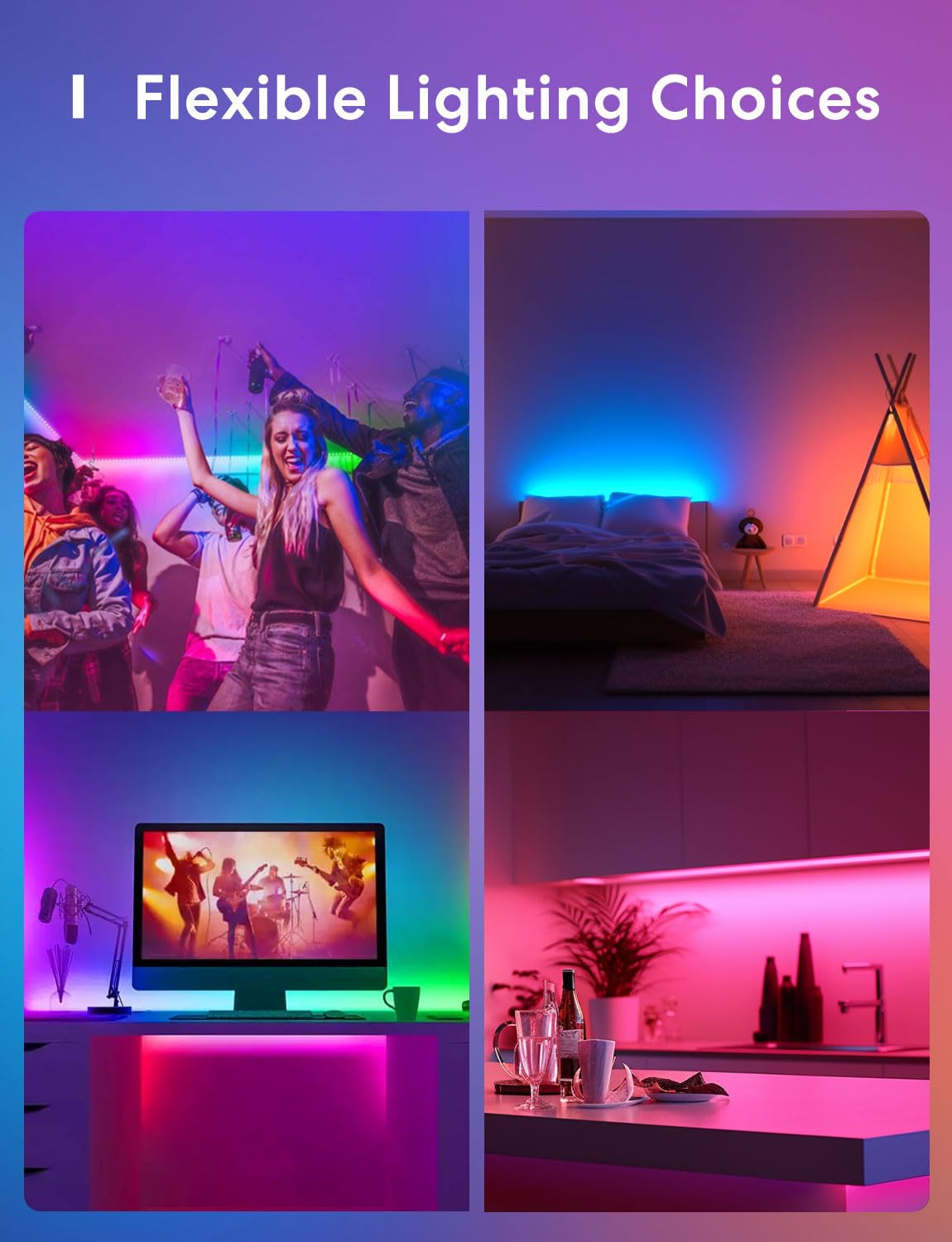 meross Smart LED Strip Lights, 16.4ft RGB WiFi LED Strip Compatible with Apple HomeKit, Alexa, Google Home and SmartThings, Warm and Cool White