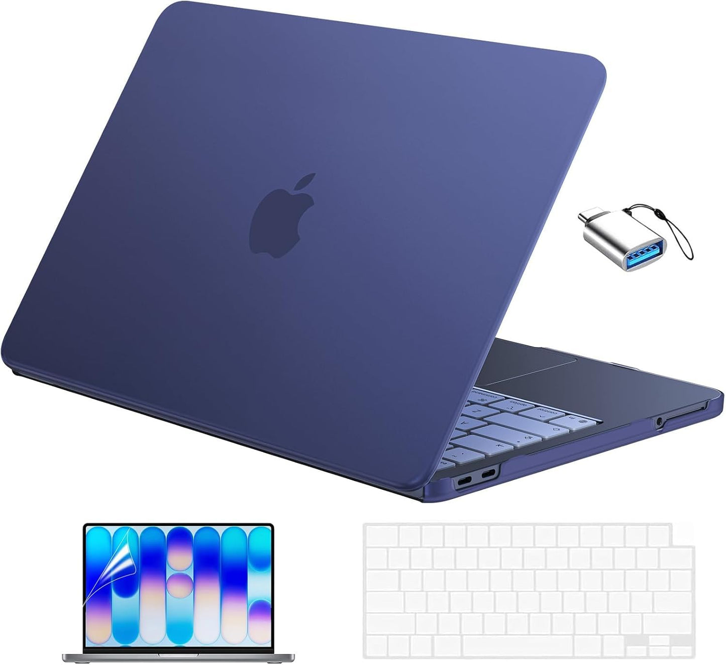 EooCoo for MacBook Neo Case 13 inch 2026 Release Model A3404, A18 Pro Chip, Ultra Thin Precision Fit Protective Hard Shell Case 4 in 1 Kit for School, Office, Travel & Daily Use, Matte Indigo