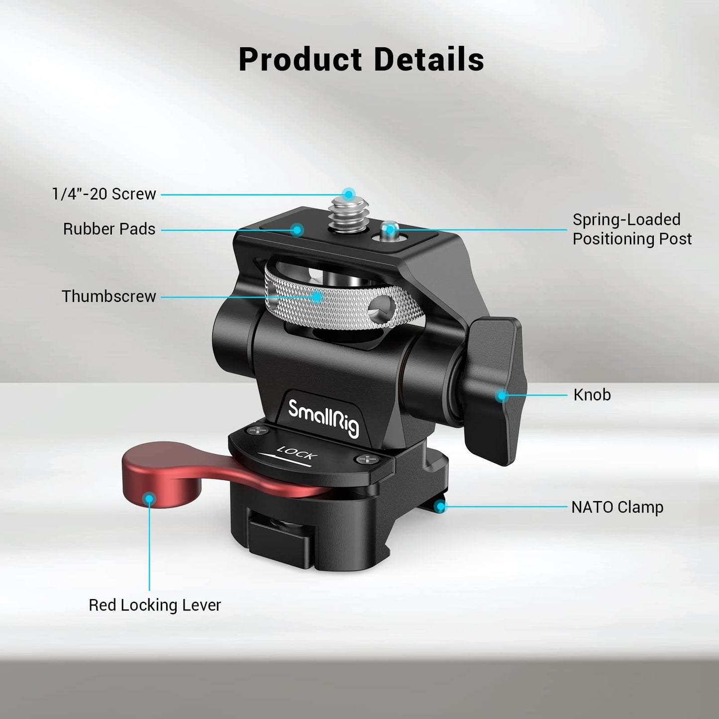 (Upgraded Version) SMALLRIG Field Monitor Mount with NATO Clamp, Camera Monitor Holder for 5” and 7” Monitor, Swivel and Tilt Adjustable - 2906B