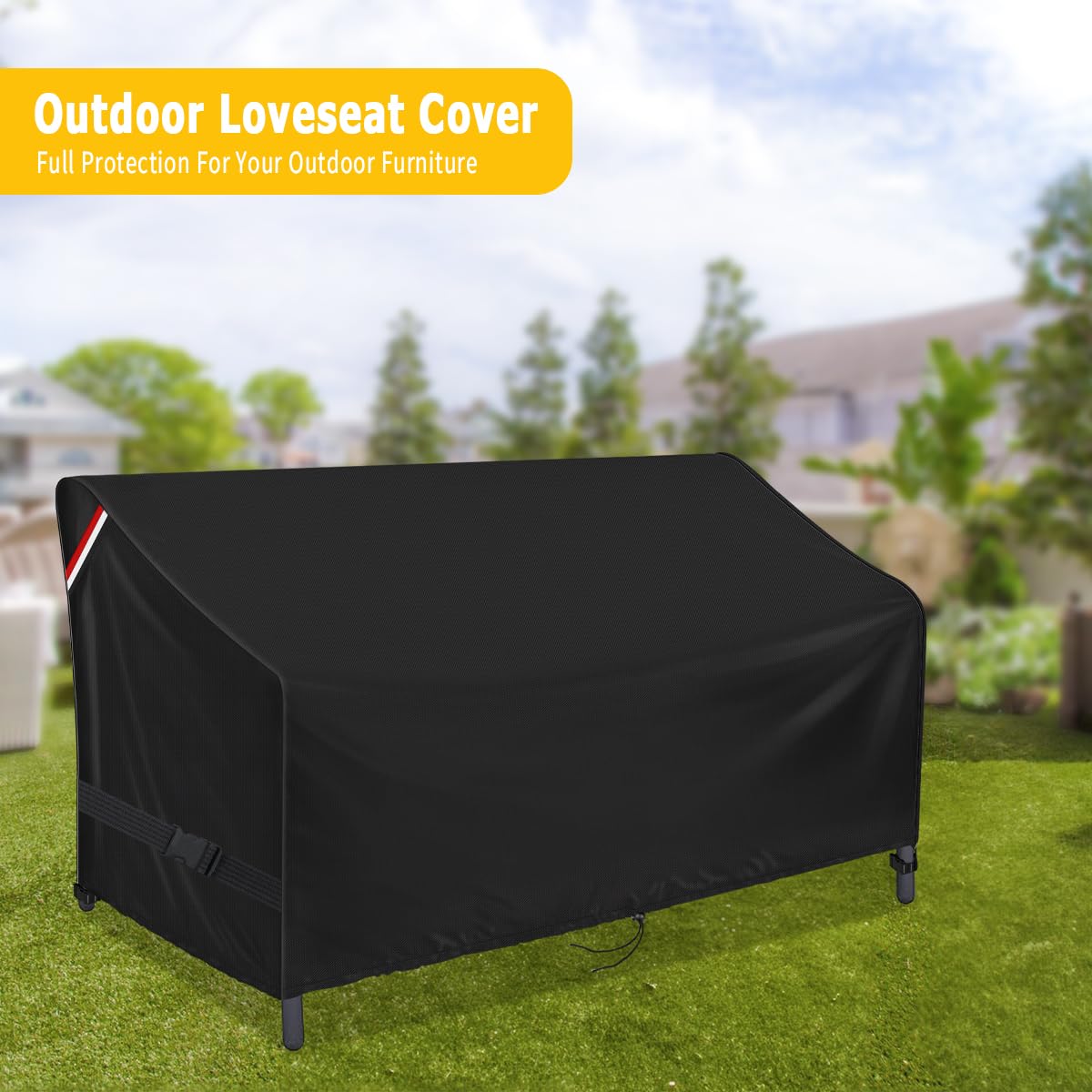 Loenel Outdoor Loveseat Cover, Waterproof 2-Person Outdoor Glider Bench Cover for Patio Double Swing Rocking Chair Loveseat, Patio Couch Covers - 48" L x 28" W x 35" H