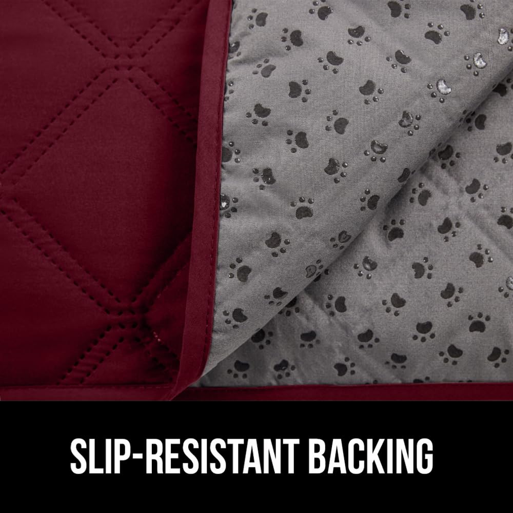 GORILLA GRIP Waterproof Dog Bed Cover, Pet Blanket for Furniture, Sofa, Couch, Crate, Car, Sofa Throw Essential for Cats and Dogs, Tear and Slip Resistant Leakproof Cushion Cover, 30x70 Burgundy