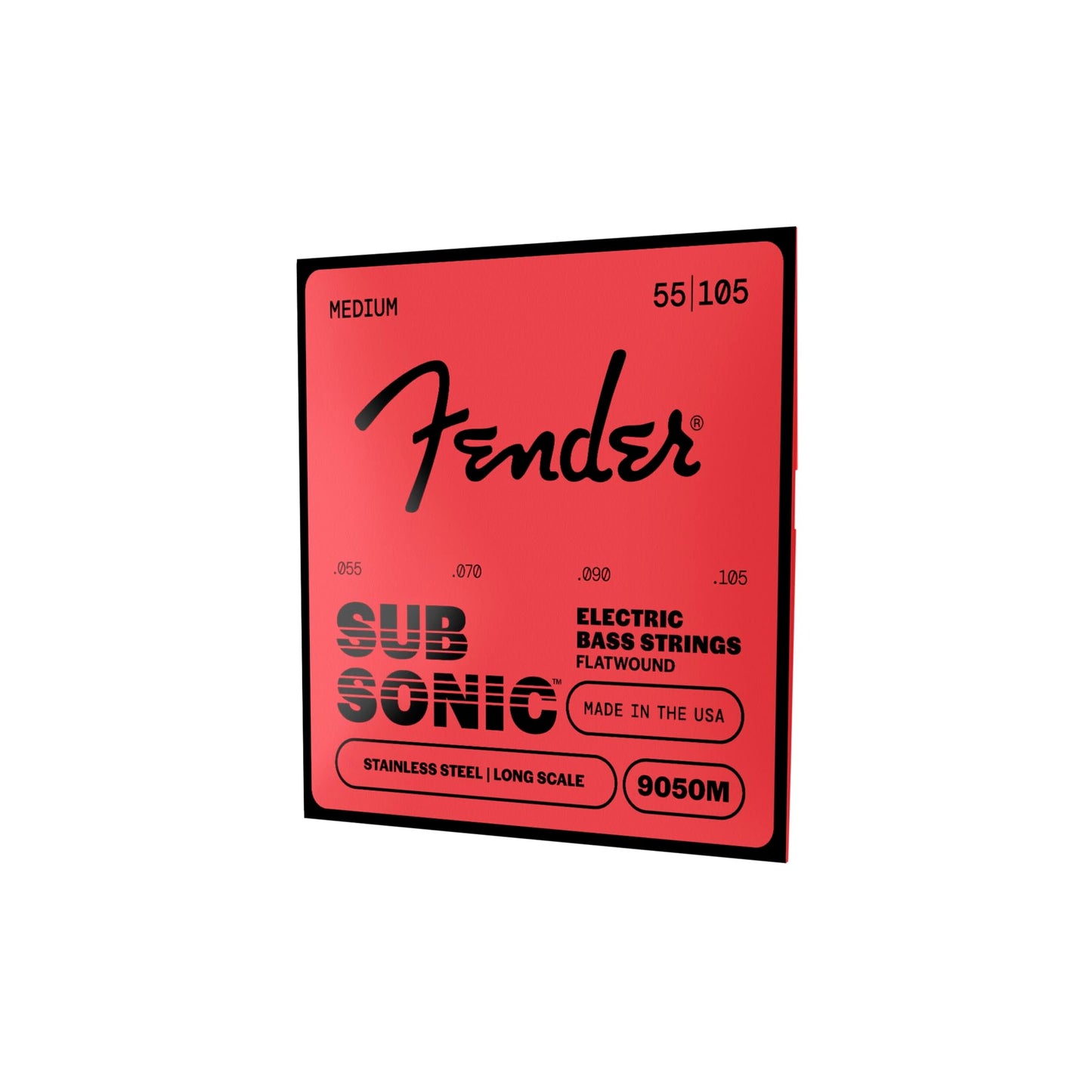 Fender 9050M Stainless Steel Flatwound Long Scale Electric Bass Guitar Strings - Medium