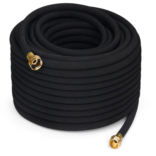 MHMHM Soaker Hose 25FT 1/2 Inch Rubber Garden Drip Irrigation Hose with Solid Brass Connector Water Saving Linkable Soaker Hose for Garden Bed Flower Vegetable Lawn (25FT)