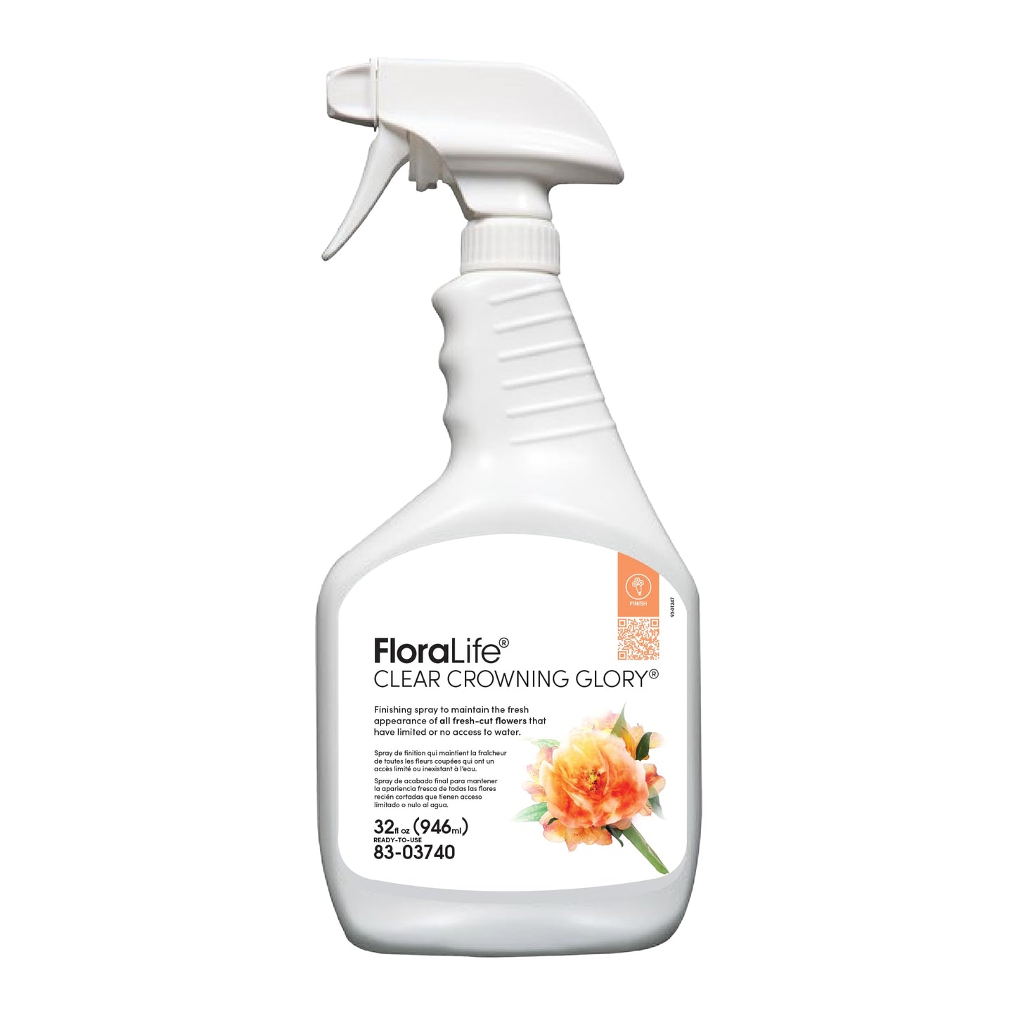 FloraLife Clear Crowning Glory - Liquid Shield Finishing Spray for Fresh-Cut Flowers - 32fl oz