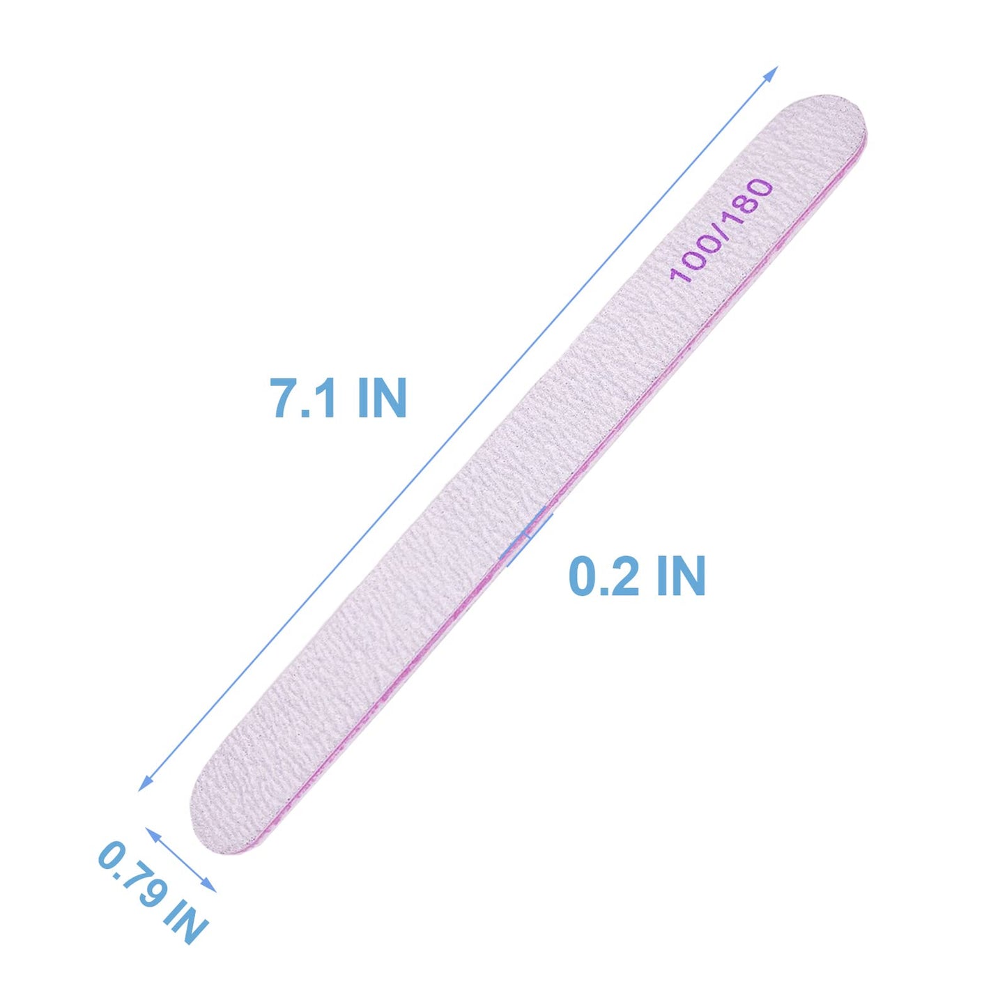 AhaTopia Nail File (200 Pcs), Bulk Emery Board Nail Files for Acrylic Nails and Natural Nails, 100/180 Grit Double Sided, Gray