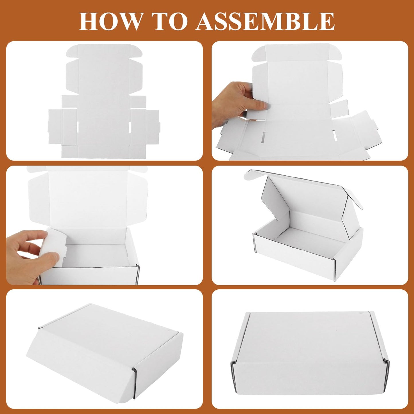 ABuff 50 Pack 6 x 4 x 1.6 Inch Shipping Boxes, Small Corrugated Cardboard Box White Mailer Boxes Gift Boxes for Business Shipping Mailing Packaging Literature Mailer