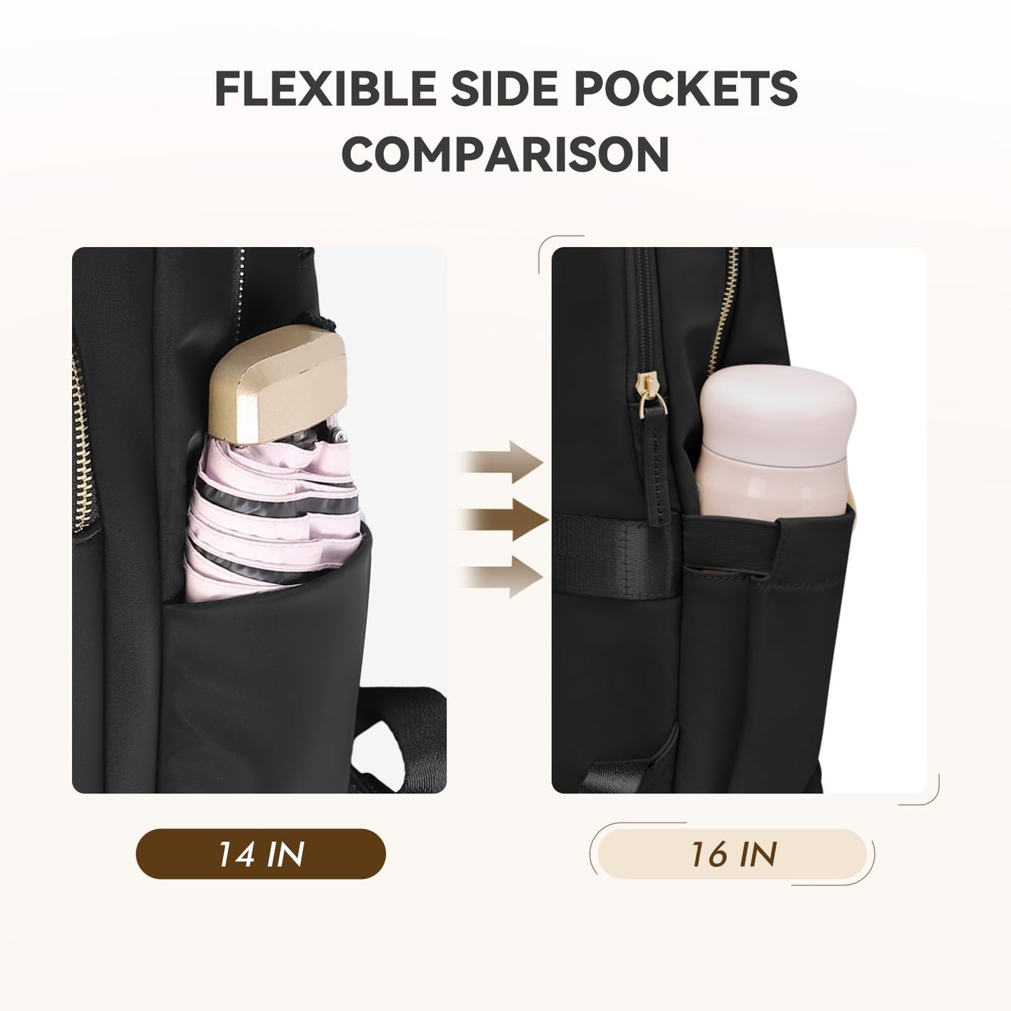 GOLF QUALITY Laptop Backpack for Women Travel Work Commute Casual Daypack Backpack Purse Computer Bags Fit 16Inch Notebook, Black