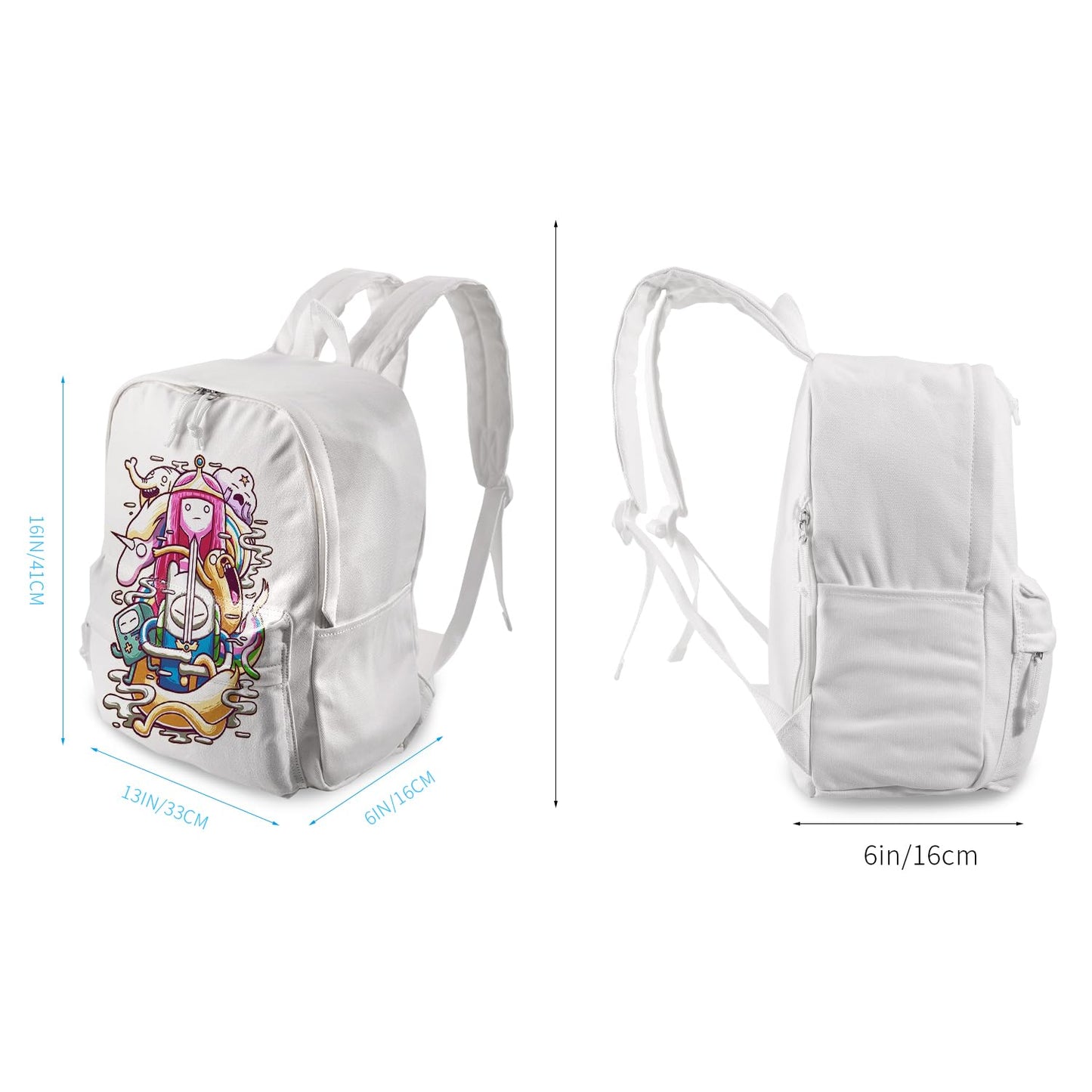 Buluzine DIY Canvas Backpack White Backpack Large Casual Daypack Satchel Laptop Backpack Unisex, standard