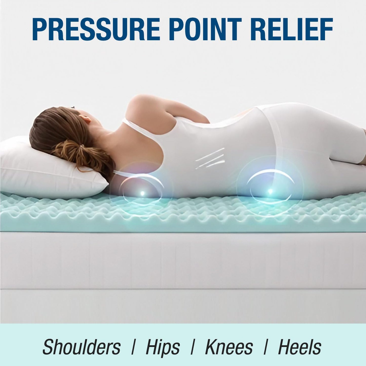 DMI Foam Mattress Topper, Egg Crate Foam Pad, Mattress Pad and Bed Topper for Support, Air Circulation, Pressure Relief and Weight Distribution, Hospital Size Mattress, 33 x 72 x 3