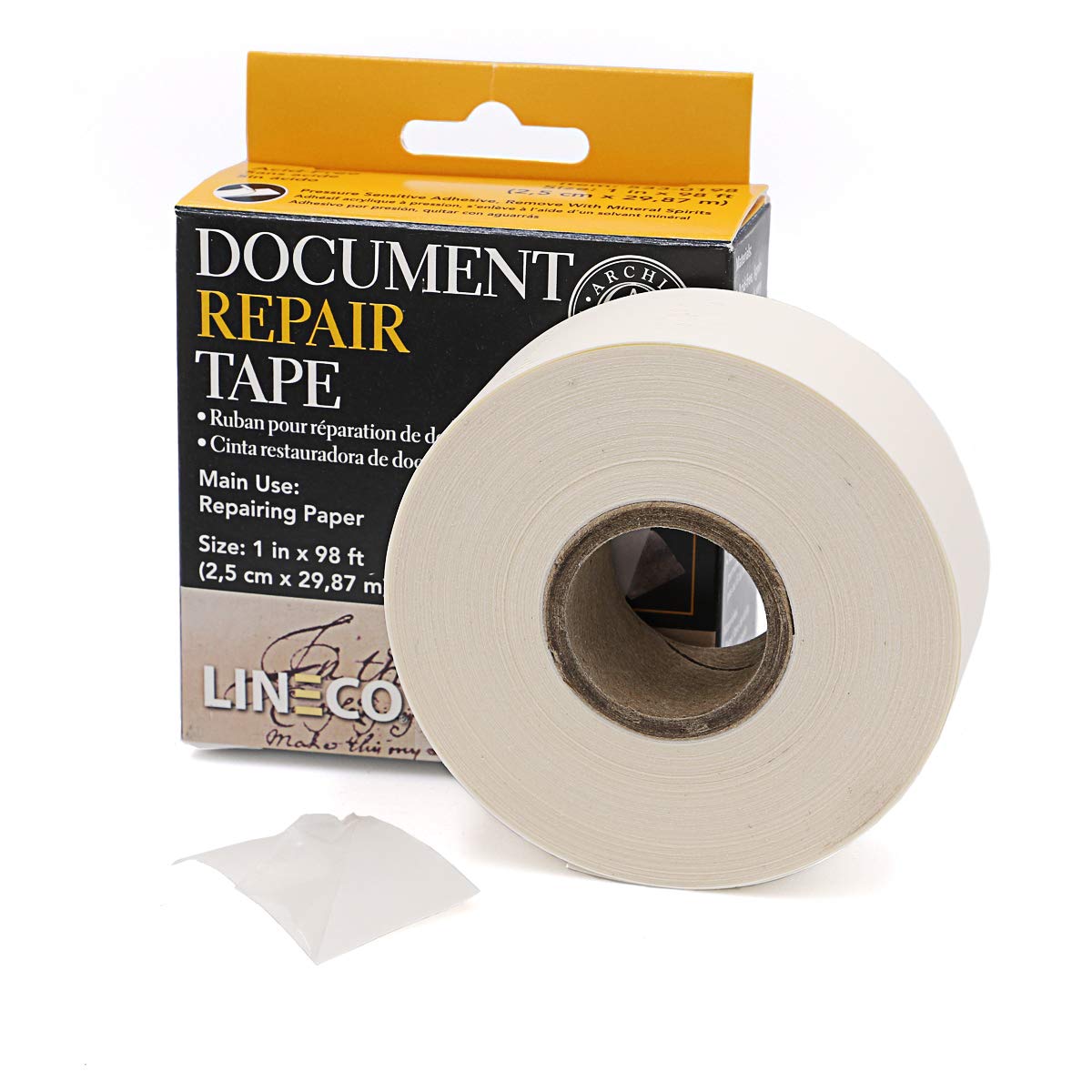 Lineco 1 Inch X 98 Feet. Archival Self Adhesive, Transparent Document Repair Tape with Neutral pH. Pressure Sensitive. Non-Yellowing and Removable with Solvents, Conversational, Framing, Craft, DIY.