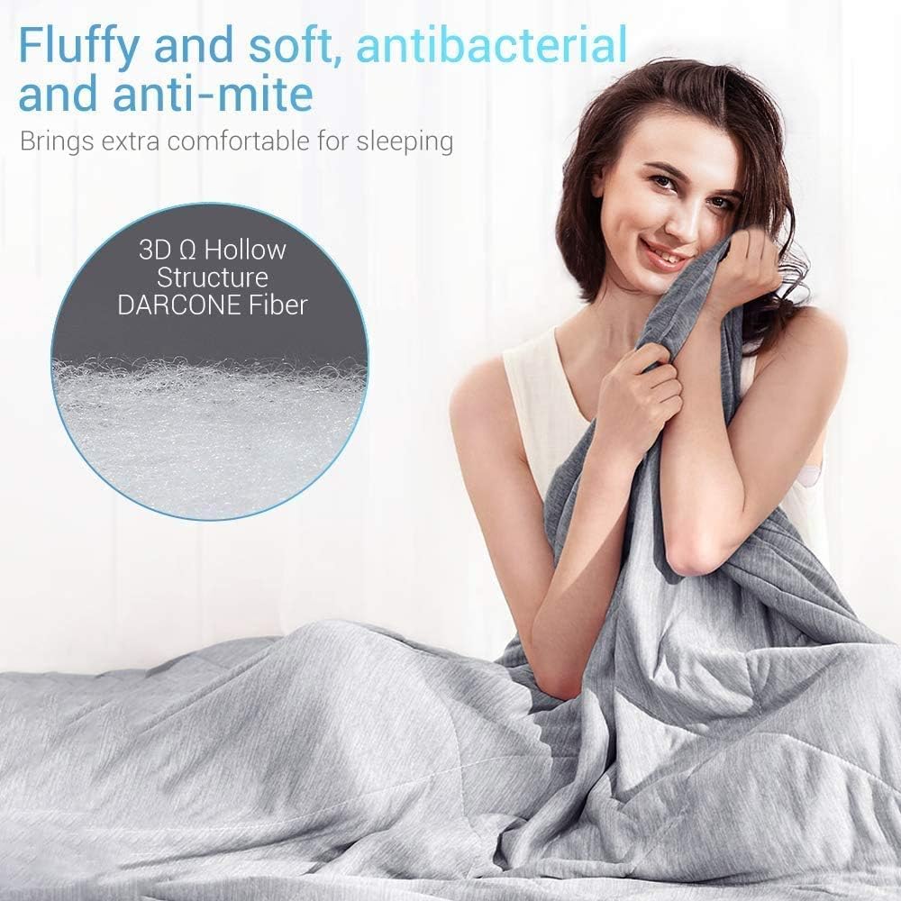 Cooling Comforter,Luxear Double Sided Cooling Quilted Blanket Q-Max>0.55 Machine Washable, Bed Blanket Comforter Lightweight Breathable,Summer Comforter Double for Hot Sleepers (Full,79”X 86”, Gray)