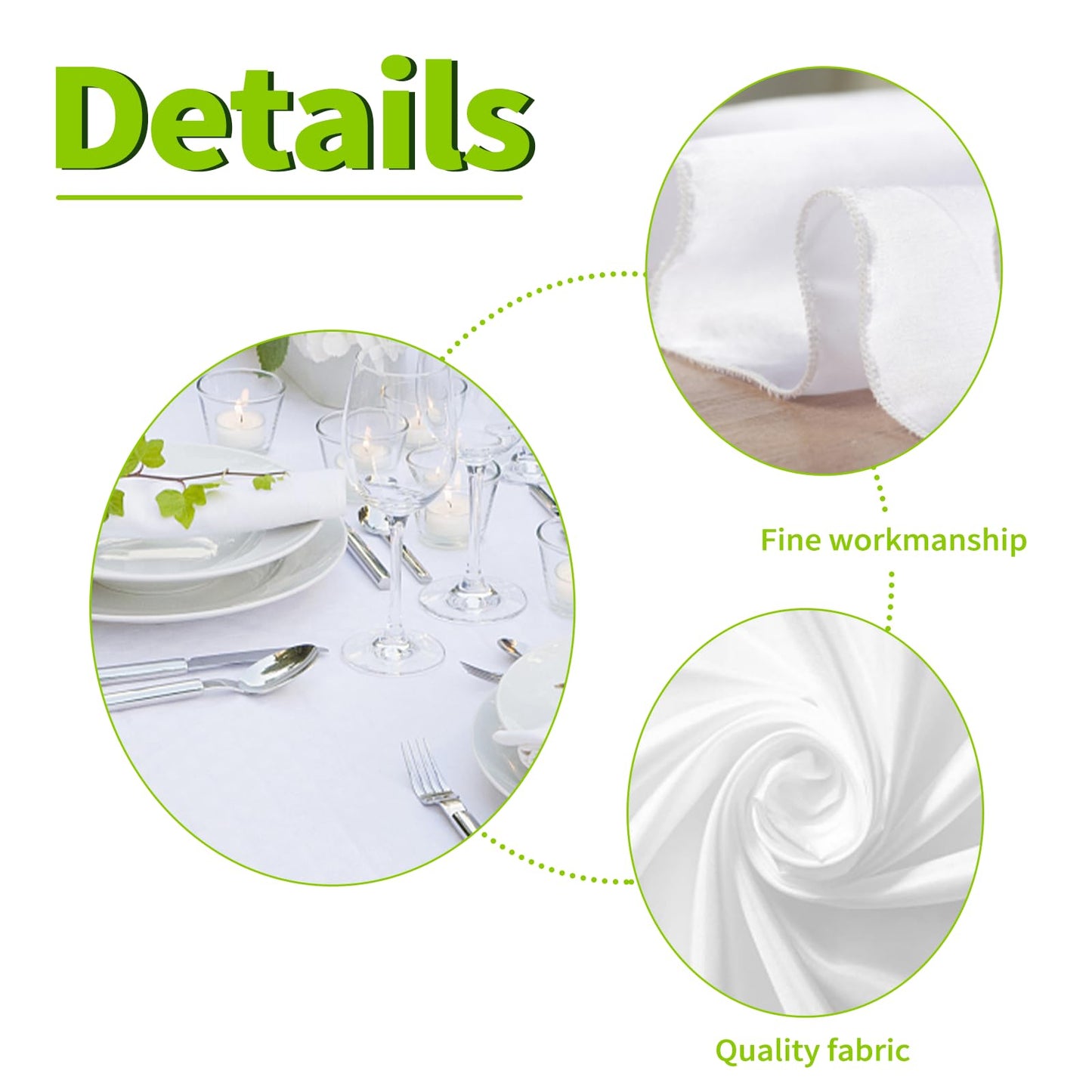 DEYIXUN 6 Pack White Table Cloth Rectangle, 60 x 102 Inch Polyester 6 Foot Tablecloths, Wrinkle Resistant Washable Fabric Table Covers White Table Clothes for Wedding Parties Banquet Dining