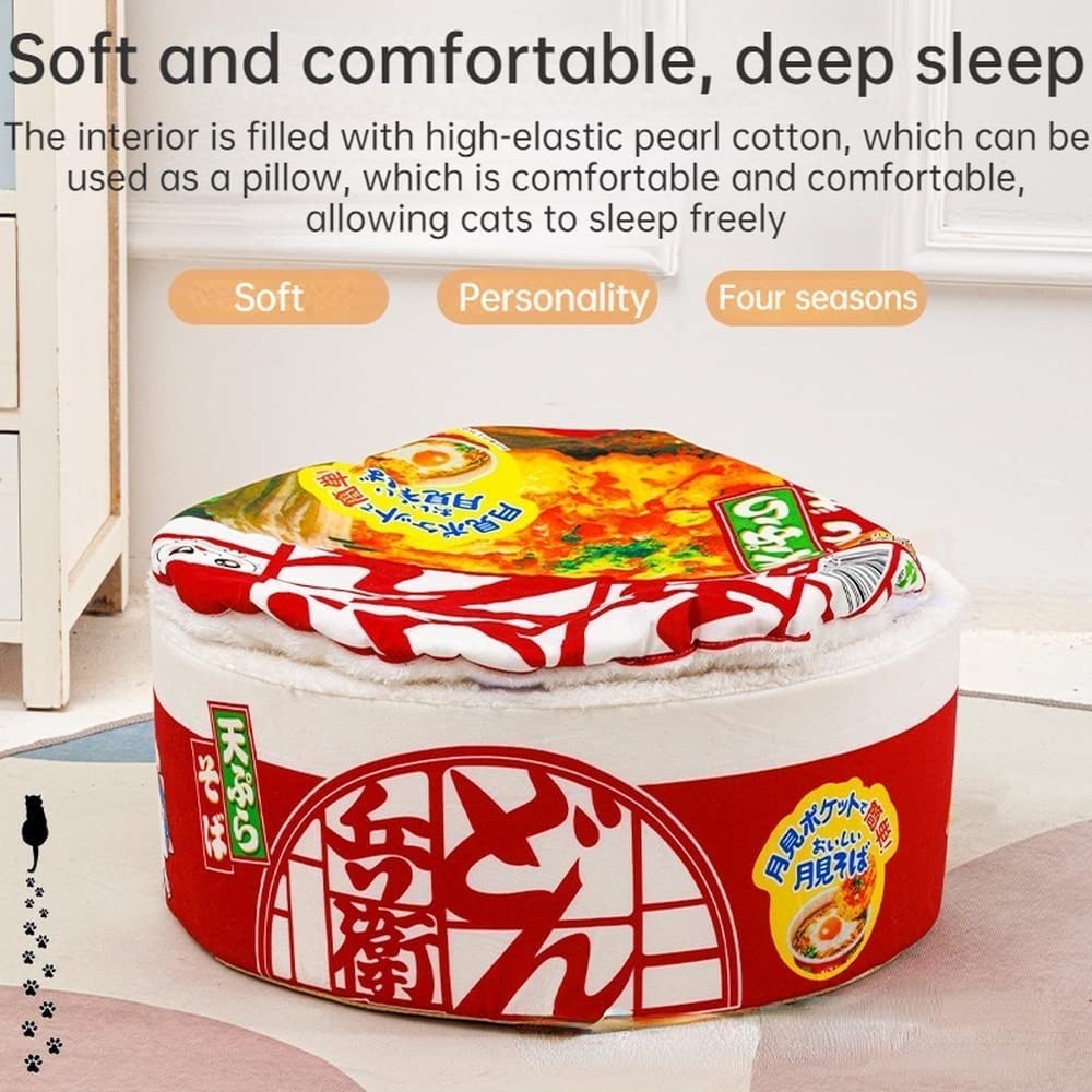 Linghe Cat House for Indoor Cats, Foldable Cat Bed with Washable Top, Detachable Multifunctional Soft Pet Sofa Bed Suitable for Small Cats and Dogs (S,Red)