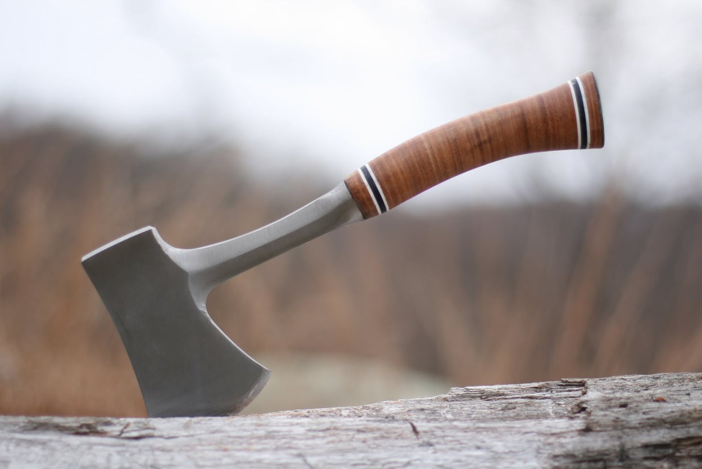 Estwing Sportsman's Axe - 14" Camping Hatchet with Forged Steel Construction & Genuine Leather Grip - E24A