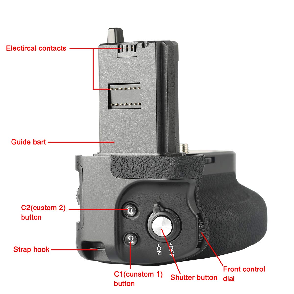 Meike MK-A7R IV PRO Professional Battery Grip with 2.4G 100-Meter to Remote Control Compatible with Sony A7IV A7R IV A9II A7SIII