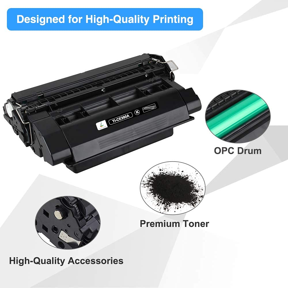 CE390A 90A Black Toner Cartridge Replacement for HP 90A CE390A 90X CE390X for Enterprise 600 M602 M601 M4555 M602dn M602n M602x M603dn M603n M4555f M4555h Printer (Black, 1-Pack)