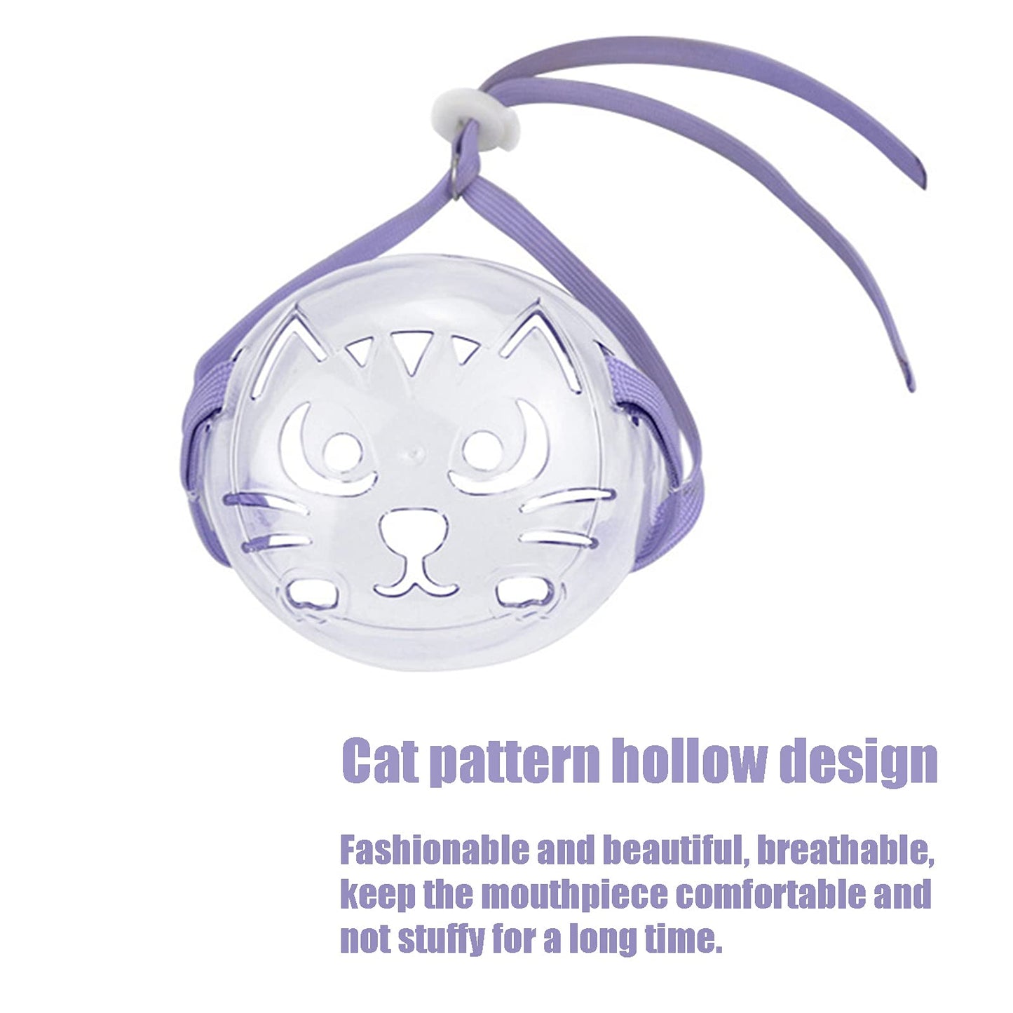 Cat Muzzle Set, Transparent Breathable Face Cover, Anti-Bite Training Mask, 3-Pack