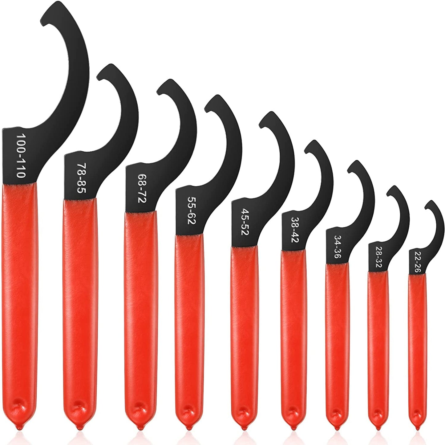 9 Pieces Coilover Spanner Wrench Set Adjustable Shock Coilover Wrench Spanners Hook Wrenches Tools Coilover Wrench Steel Spanner for Suspension System and Shock Adjustments