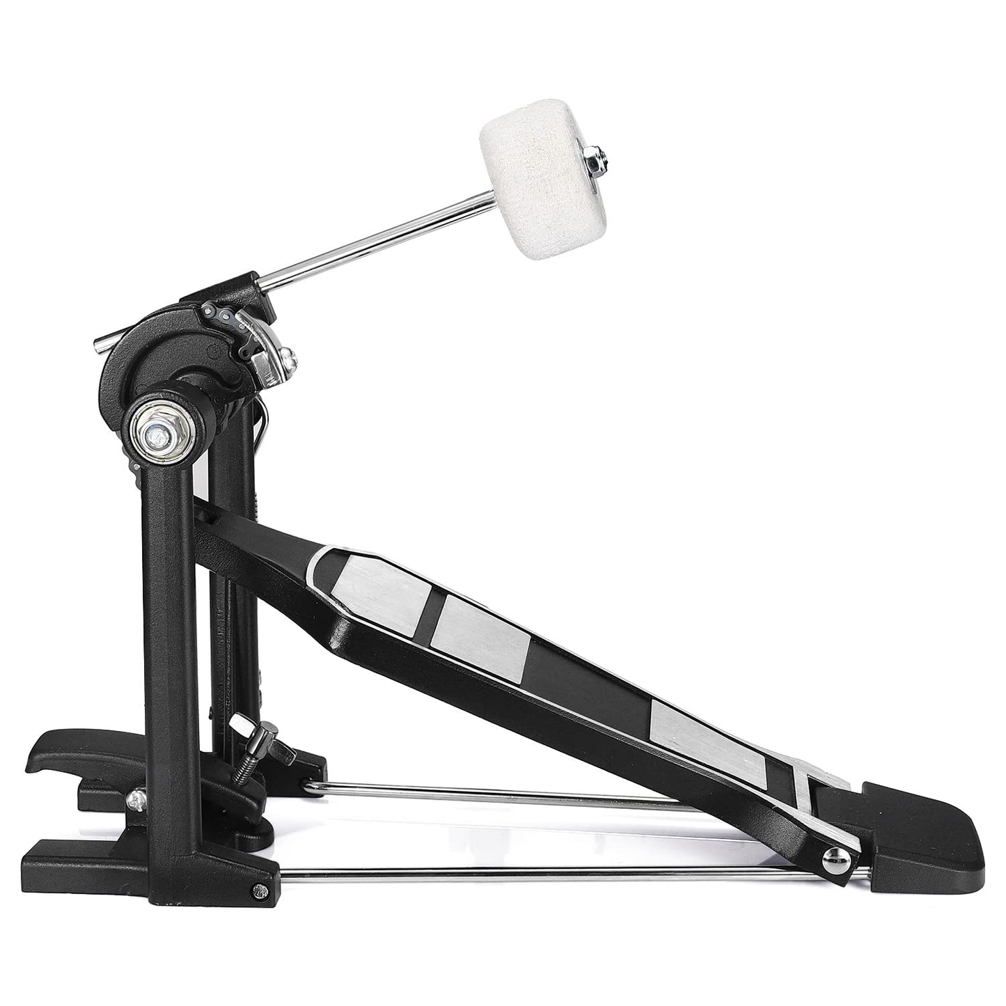 Facmogu Single Kick Bass Drum Pedal, Kick Drum Pedal Come with Classic Felt Beater Stick & Key for Foot Percussion Set Instrument, Single-Chain Heavy-duty for Beginner & Pro Drummers