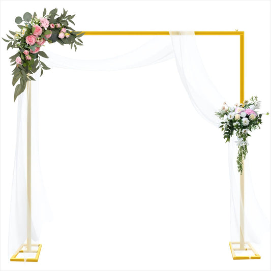 8FT Adjustable Square Backdrop Stand, Wedding Arch Frame, Heavy Duty Backdrop Stand, Adjustable Metal Backdrop Stand with Storage Bag, Backdrop Frame for Baby Shower Birthday Party, Anniversary