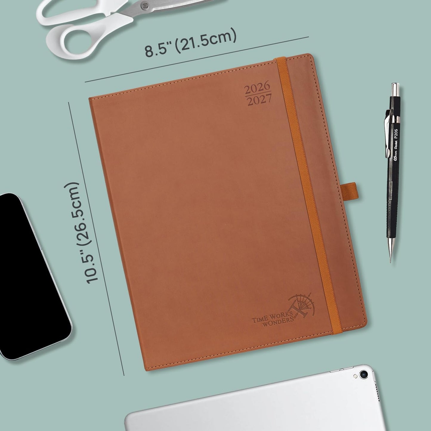 POPRUN Monthly Planner 2026-2027 (Large - 8.5" x 10.5" Soft Cover), 18-Month Calendar Book (Jul.2026-Dec.2027), Calendar Planner with Monthly Tabs & Pocket, 100 GSM Paper - Purple