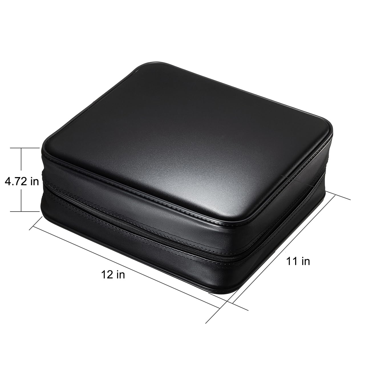 SANWA CD Case, 320 Capacity Blue-ray DVD Storage Holder, PU Leather Game Disc CD Wallet Organizer Bag, Portable Media Storage Cases for Car, Home, Travel, Office, Black (Japan Brand)