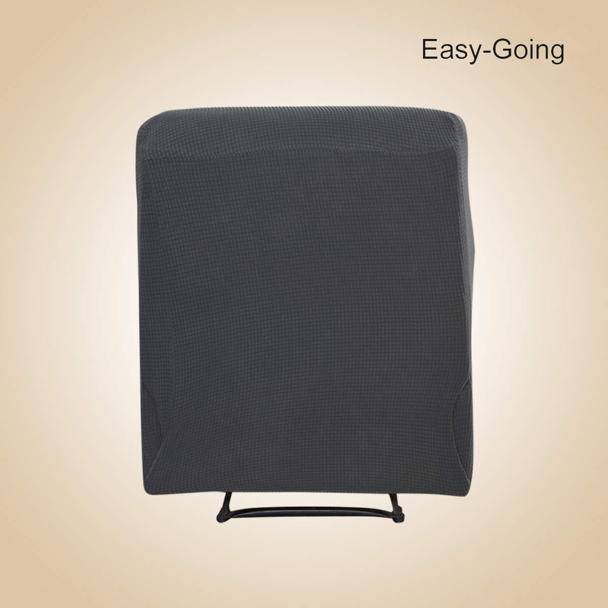 Easy-Going Recliner Stretch Sofa Slipcover Sofa Cover 4-Pieces Furniture Protector Couch Soft with Elastic Bottom Kids, Spandex Jacquard Fabric Small Checks(Recliner,Dark Gray)