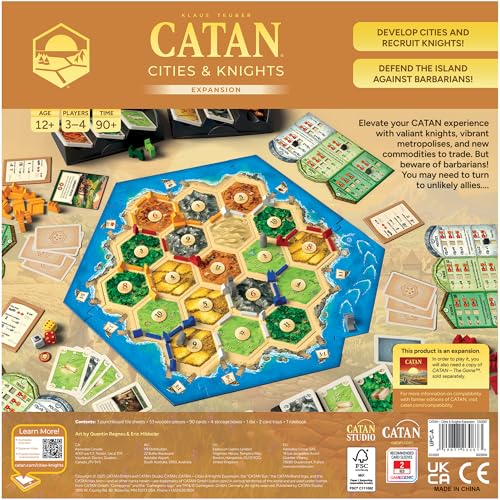 CATAN: Cities & Knights Expansion - 6th Edition - A Board Game by Catan Studio | 3 to 4 Players | 90 to 120 Minutes of Gameplay | Games for Family Game Night | for Kids and Adults Ages 12+ | English