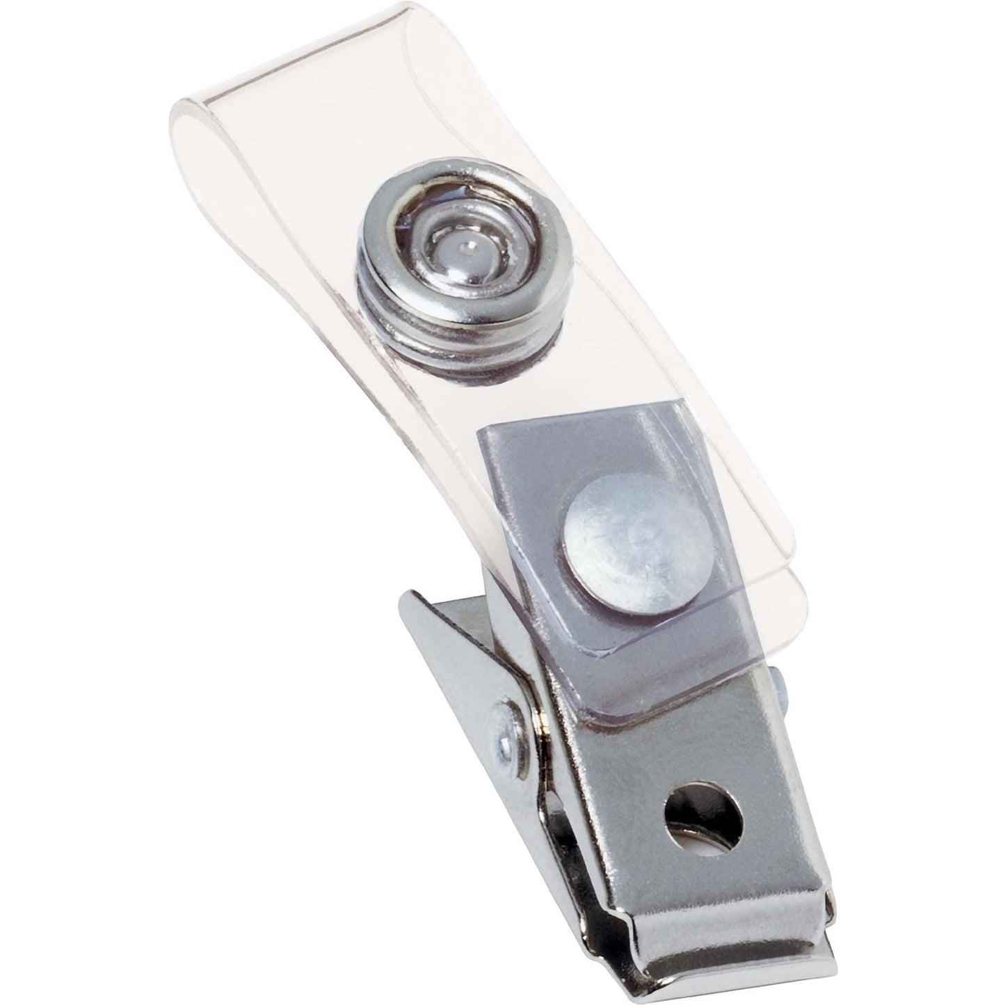 GBC 1122897 I.D. Badge Clips with Mylar Strap, Snaps on ID Badge Holder, Clips to Clothing, 100/box