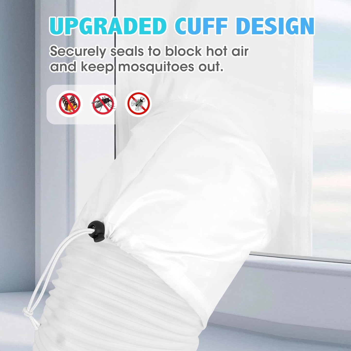 500CM (196 inch) Universal Window Seal for Portable Air Conditioner and Tumble Dryer, Sealing AC Vent Kit with Adhesive Fastener
