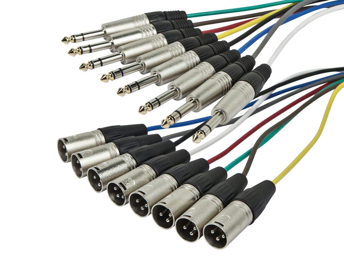 Monoprice 601296 1-Meter/3-Feet 8-Channel 1/4-Inch TRS Male to XLR Male Snake Cable