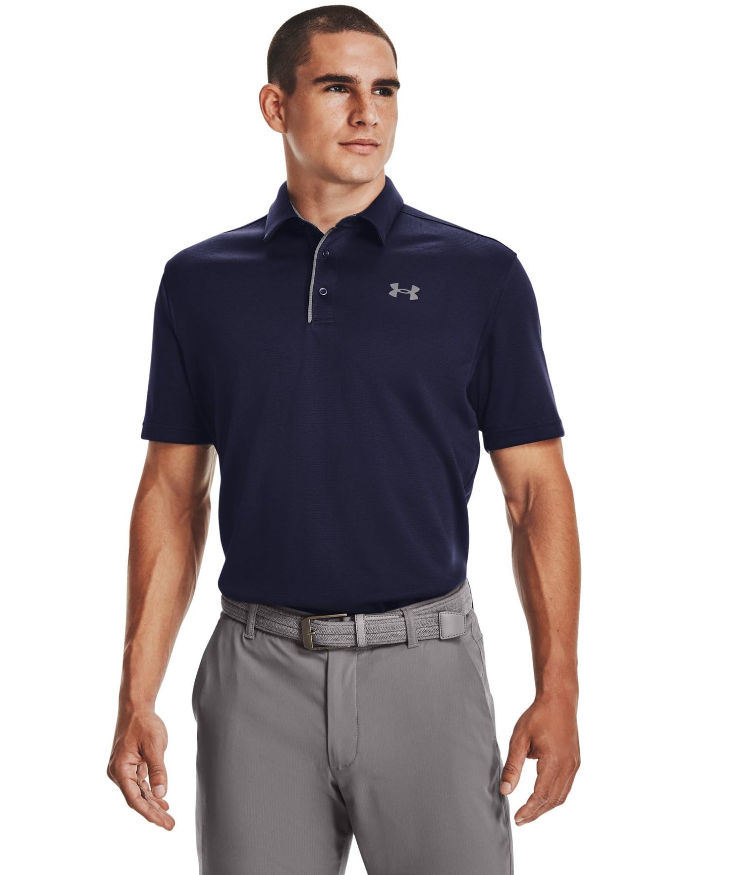 Under Armour Men's Tech Golf Polo , Midnight Navy (410)/Graphite, Large