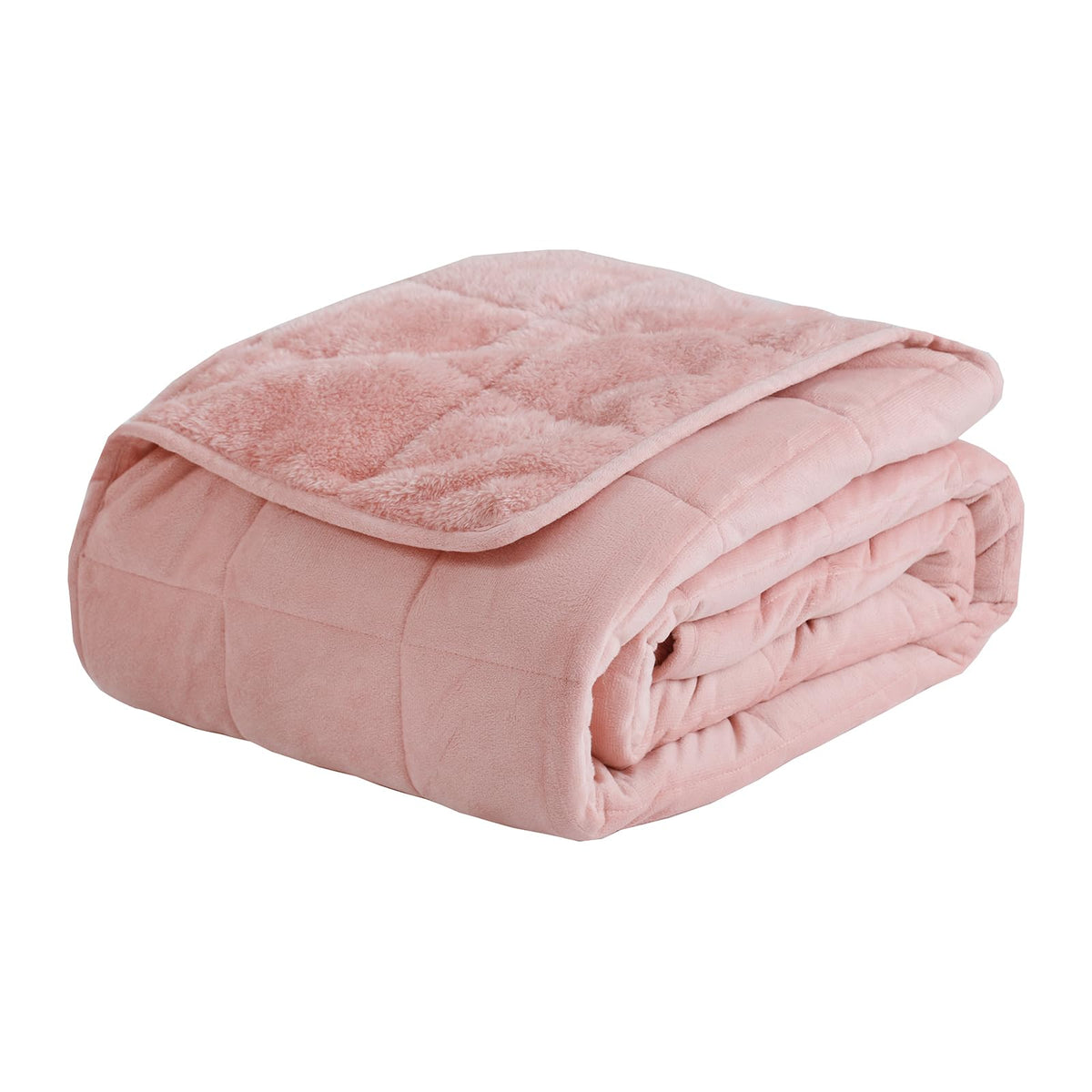 CODUM Weighted Blanket, Plush Fleece Blanket Ultra Soft - Fluffy Cozy Throw for Bed Couch Sofa, Warm Fuzzy Blanket for Adults (Pink, 60"x80" 15 lbs)