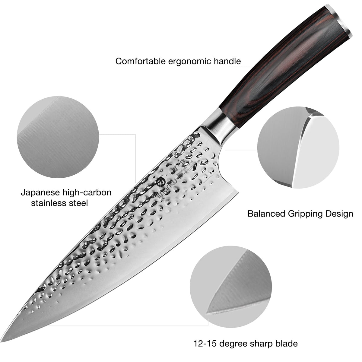 imarku Damascus Chef Knife 8.5 Inch, VG-10 Steel Core, 67-Layer Razor Sharp Blade, 12–15° Hand-Polished Edge, Premium Japanese Chef Knife, Ideal Gift for Home Cooks & Cooking Enthusiasts