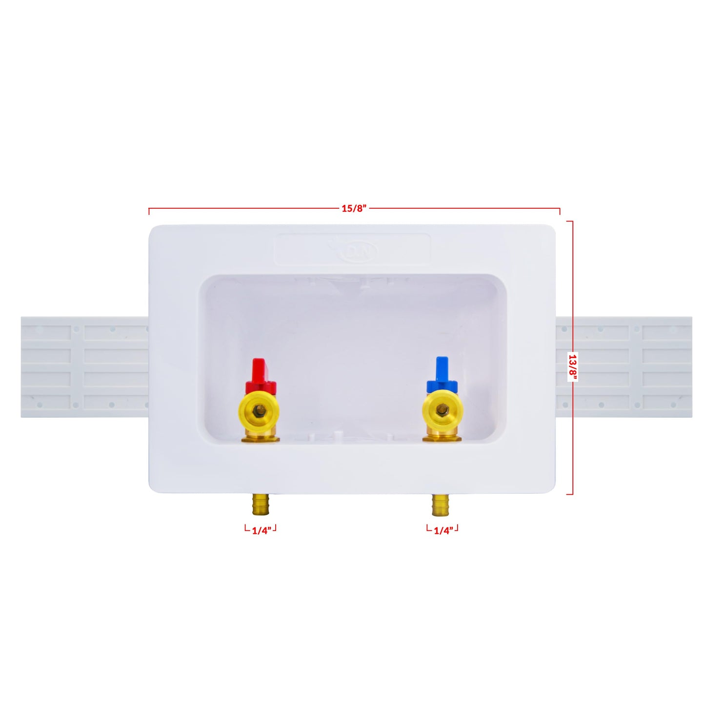 D.N. Washing Machine Outlet Box with Valves Dual Drain Washer PEX Laundry Box 1/2 Inch PEX Connection x 3/4 Inch MHT