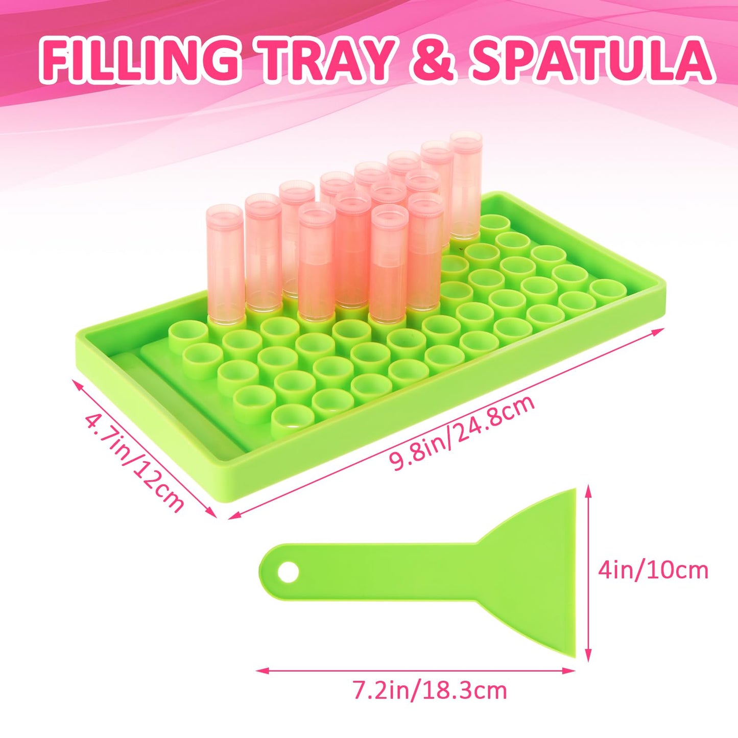 ABuff 200 Pcs Lip Balm Tubes 5g Empty Plastic Lip Gloss Balm Containers with Filling Tray and Spatula, Clear Empty Chapstick Tubes for DIY Homemade Lipsticks, Solid Perfume, 4 Colors