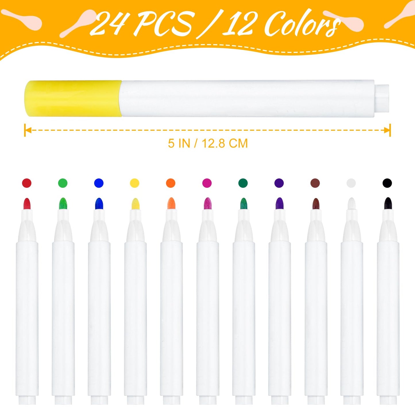 BOUBONI 40Pcs DIY Wooden Maracas for Kids, Mini Maracas for Mexican Fiesta Party Favors with 24Pcs Multicolor Pens, Cinco De Mayo Party Supplies