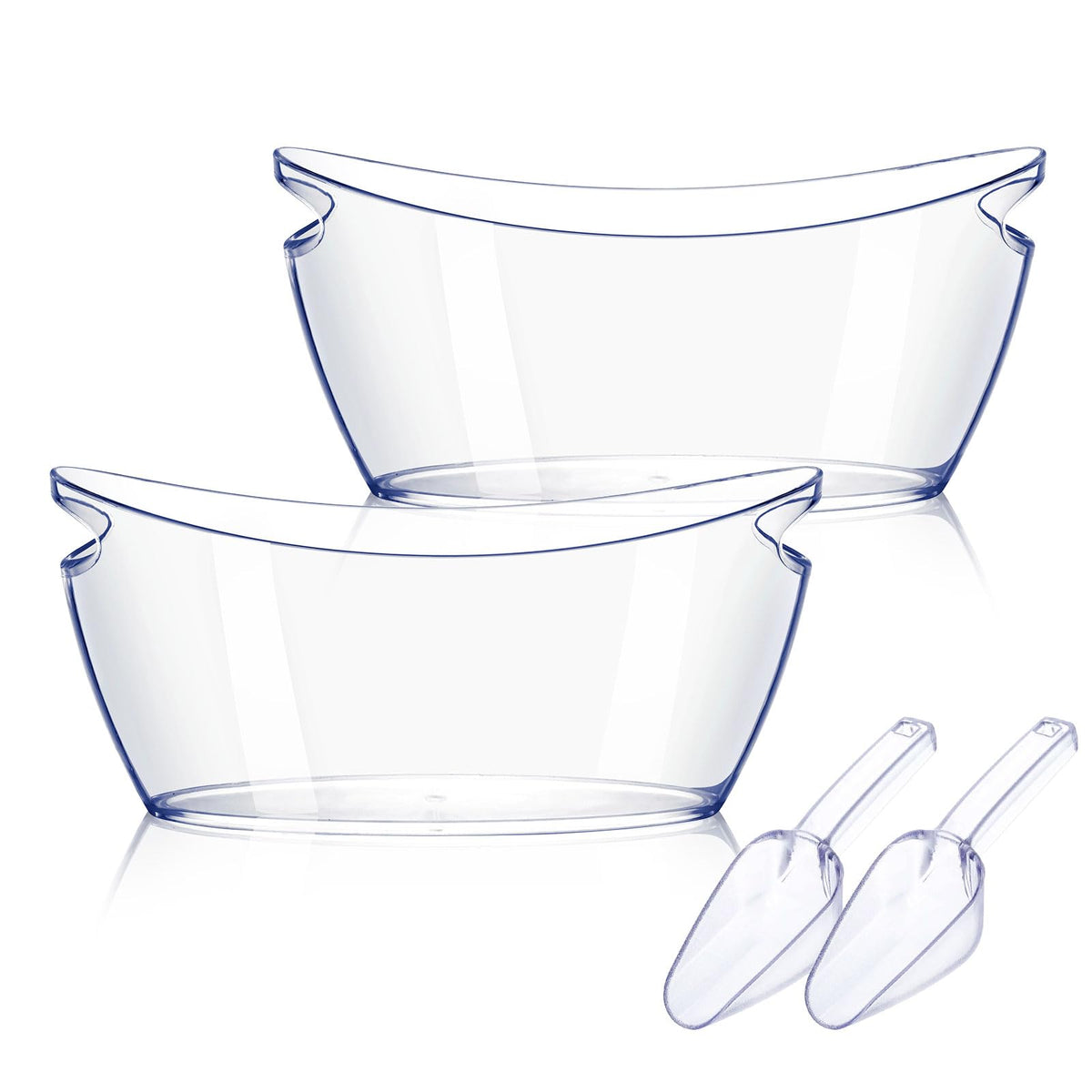 Ice Bucket 2 PCS, Thickened Ice Buckets for Parties, Mimosa Bar Supplies Beverage Tub for Champagne Beer Sparkling Wine Cocktails（5.5L) 16.5 * 7.3 * 6.8inch