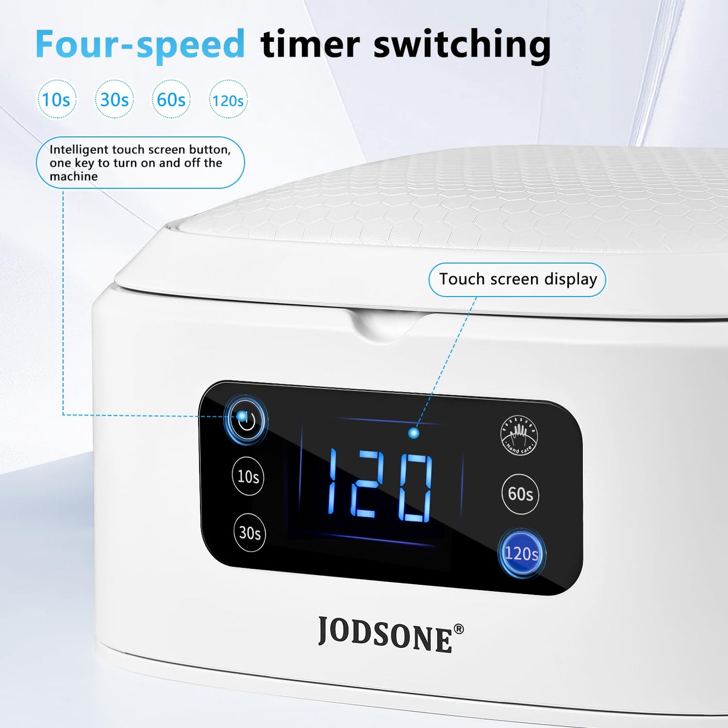JODSONE U V LED Nail Lamp Large Space Portable Handle Front and Rear Dual Display Professional Nail Lamp Fast Drying Gel Nail Polish
