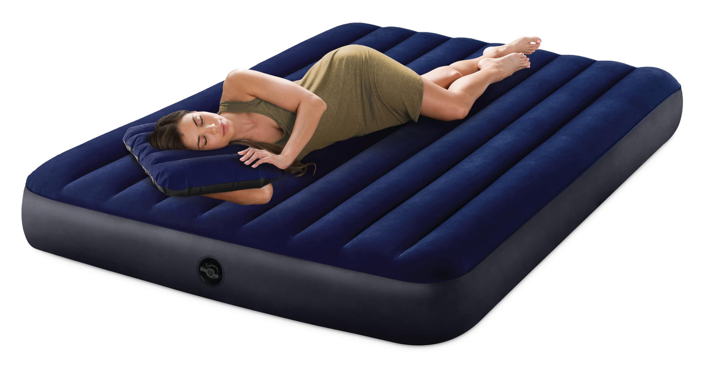 Intex Dura-Beam® Standard Downy Queen Air Mattress 10" Queen with Hand Pump