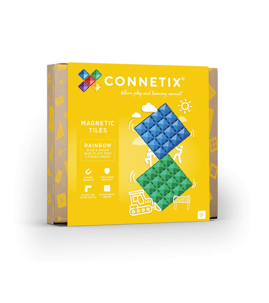 CONNETIX Rainbow Blue & Green Base Plate Pack, 2 Pieces