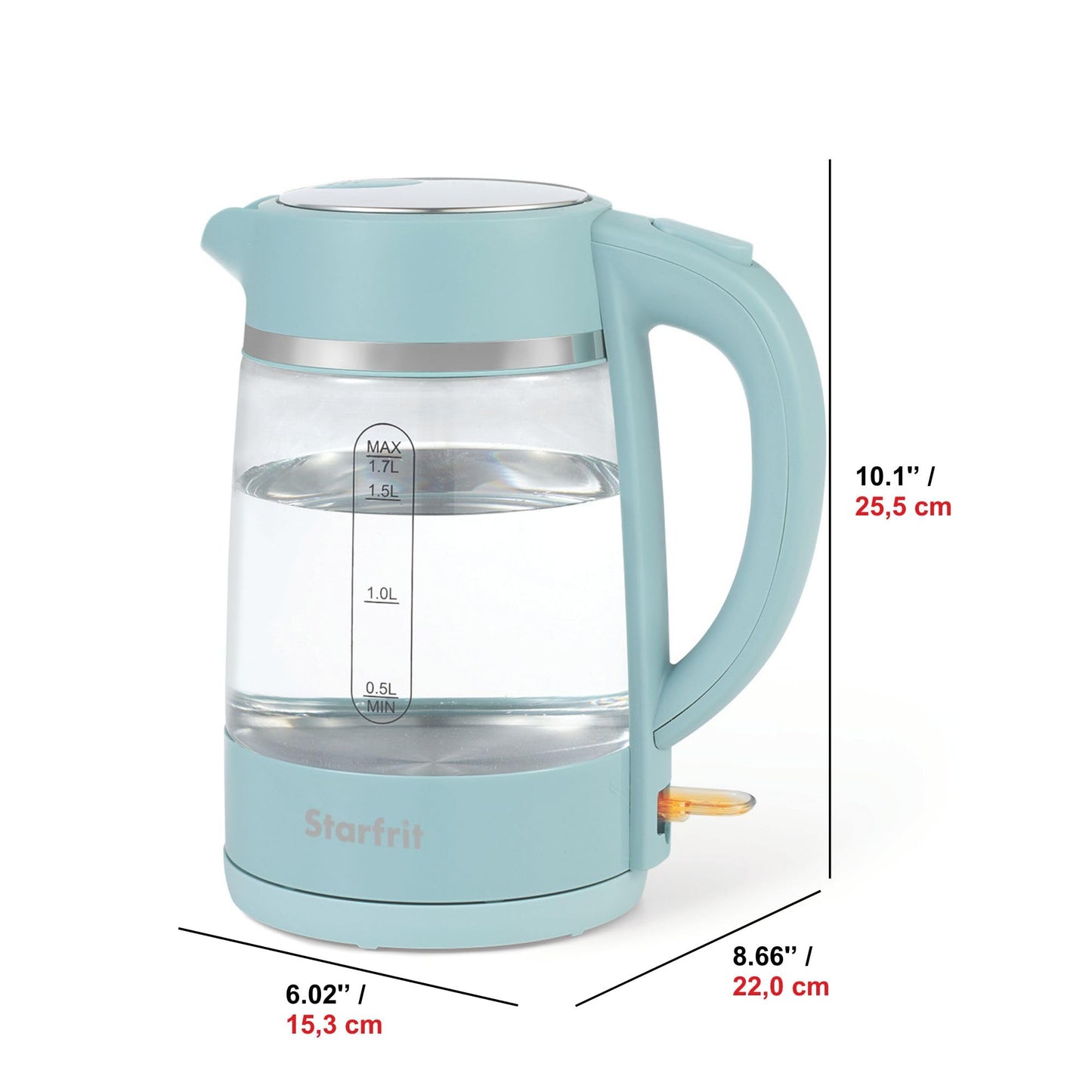 Starfrit Electric Kettle - 1.7L Borosilicate Glass with 5 Pre-Programmed Temperature Settings – Precise Temperature Control - Auto Shut-Off