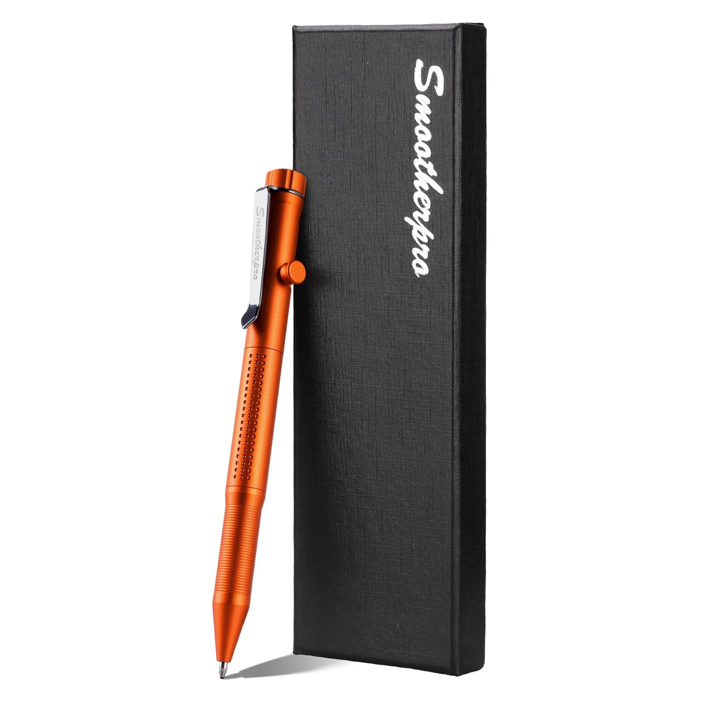 SMOOTHERPRO Bolt Action Aluminum Pen, Ballpoint and Pencil in One with Graphite Alloy Tip, Retractable Twist Design, Compatible with Parker Refill, for Office Sketching Journaling Orange(APG04)