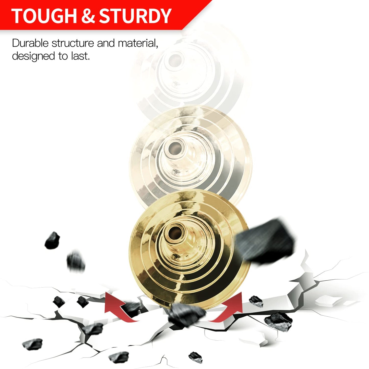 ANLEY Floor Stand Base For Indoor Flagpoles, Compatible with 1 Inch Diameter Flag Pole - Gold