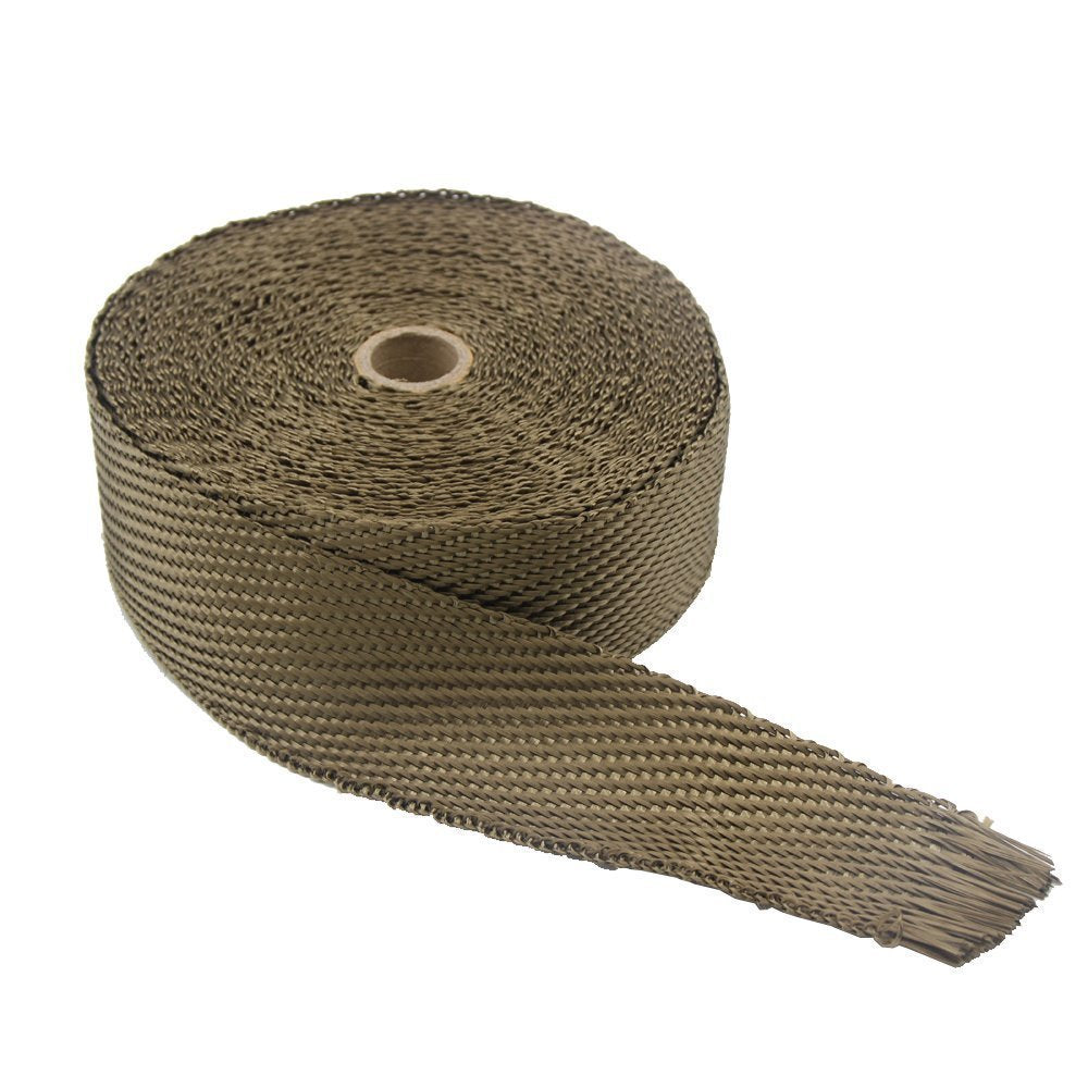 LEDAUT 2"x 50' Twill Weave Motorcycle ATV Titanium Exhaust Heat Shield Wrap with 11.8" Locking Ties (Pack of 15)