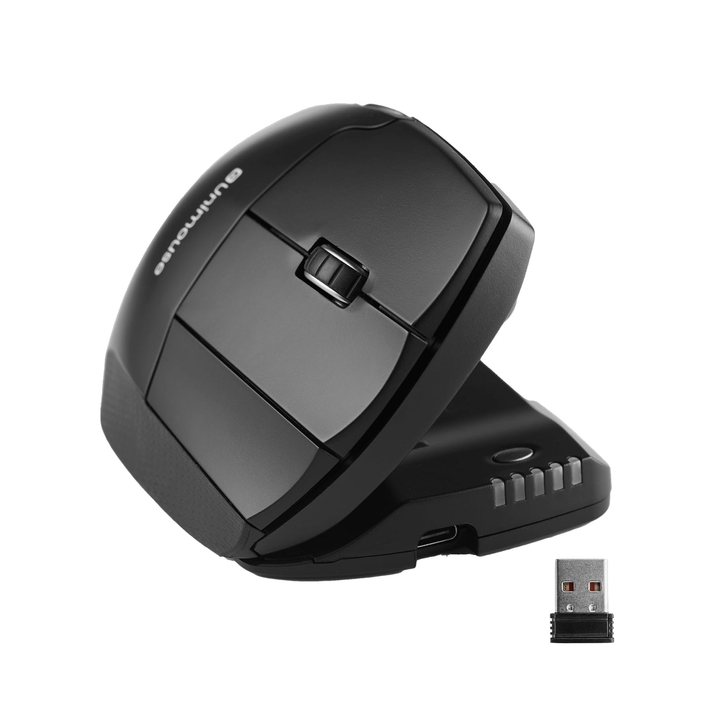 Contour Unimouse: Ergonomic Vertical Mouse Design Relieves Muscle Strain, Adjustable 35°-70° Angle, Customizable Thumb Rest, Rechargeable Battery, 6 Programmable Buttons, Mac and PC